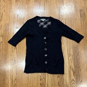 dELiA*s Navy Cardigan size large 60% cotton 40% acrylic Y2K